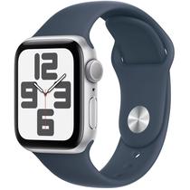 Apple Watch Se (2A Geracao) de 40 MM MRE23LL/A A2722 GPS M/L (Caixa de Aluminio Prata/Pulseira Esportiva Azul)(Caixa Feia)