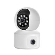 Mini Camera de Seguranca Inteligente PTZ Smart Wifi / Dual Lens / 4MP / Microfone / Alarma / Deteccao Humana / Visao Noturna / App Icsee - Branco