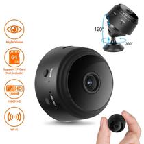 Mini Camera de Seguranca Espia A9 / Wifi / Bateria Recarregavel / Visao Noturna / HD 1080P / com Base Magnetica - Preto
