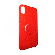 Capa iPhone XS 4LIFE Glitter/Popsockets Red