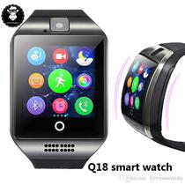 Q18 Smart Watch Bluetooth Pulseira Relogios Inteligentes TF Cartao Sim NFC com Camera Chat Software