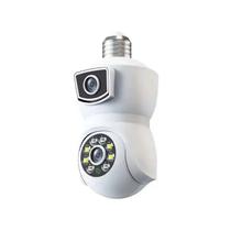 Camera de Seguranca Lampada Smart E9 Dual Lens / 4MM / Microfone / Deteccao Humana / Visao Noturna / App Icsee - Branco