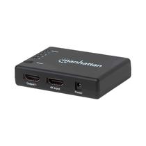 Adaptador HDMI Splitter Manhattan Compacto 207706 com 4 Portas / 4K / 3D / 30HZ - Preto