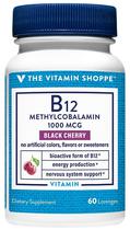 The Vitamin Shoppe B12 Methylcobalamin 1000MCG Black Cherry (60 Lozenges)