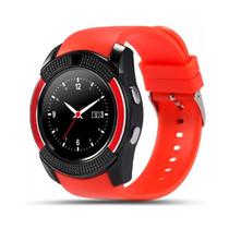 Relogio Smartwatch V8 com Tela 1.22", Camera 0.3MP, Bluetooth - Vermelho
