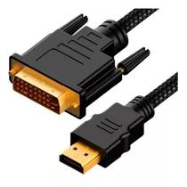 Cabo Adaptador HDMI To DVI de Nylon / Full HD / 1080 / 1080I / 1.80 Metros - Preto