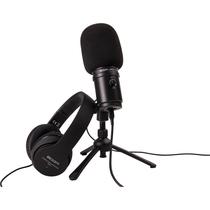 Kit Microfone Podcast Zoom ZUM-2 USB + Fone de Ouvido - Preto
