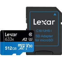 Cartão de Memória Lexar 633X Micro SDXC 512GB Classe 10 100MB/s foto principal