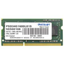 Memória Patriot DDR3 4GB 1600MHz Notebook PSD34G1600L81S foto principal