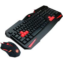 Teclado Kit Mouse e Gamer Redragon S101-3-SP - 3200 Dpi - Mecanico - Espanhol - Preto e Vermelho