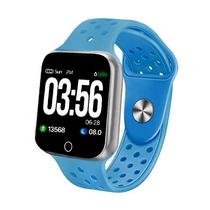 Smartwatch Midi MD-S226 para Atividades Fisicas com Bluetooth Pulseira de Silicone - Azul/Prata