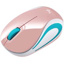 Mouse Optico Sem Fio Logitech M187 com 1000DPI - Rosa/Azul