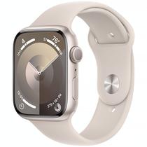 Apple Watch Series 9 MR963LL/A - Bluetooth - Wi-Fi - 45MM - s/M - GPS - Starlight Aluminum/Starlight Sport
