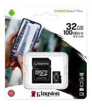 Cartão de Memória SD Micro 32GB Kingston Canvas C10 100MBPS