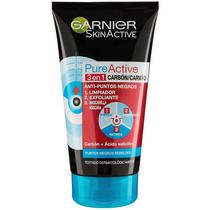 Gel de Limpeza e Esfoliante Garnier Skinactive Pure Active Carvao 3 Em 1 - 150ML