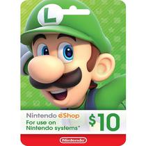 Cartao Nintendo Eshop Gift Card de 10USD