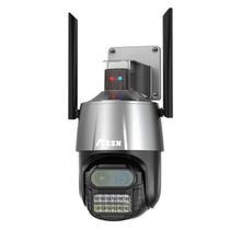 Camera de Seguranca Smart Keen P10 Dual 8X Zoom Ball Machine / HD / 4K Wifi / com 2 Antenas / Microfone / Alarma / Deteccao Humana / Visao Noturna / App Icsee - Cinza