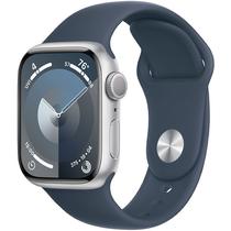 Apple Watch Series 9 41 MM/M/L MR913LL A2978 GPS - Silver Aluminum/Storm Blue Sport