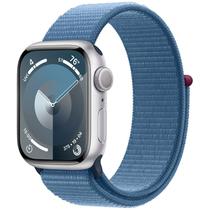 Apple Watch Series 9 MR923LL/A - Bluetooth - Wi-Fi - 41MM - GPS - Silver Aluminum/Winter Blue Sport Loop