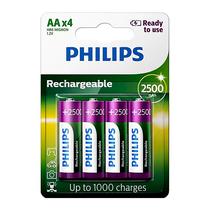 Pilhas Recarregavel Philips AA com 4 Pilhas / 2500MAH - R6B4RTU25/97