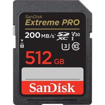 Cartao SD de 512GB Sandisk Extreme Pro SDSDXXD-512G-GN4IN de 200MB/s - Preto/Vermelho