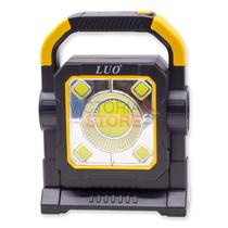 Lanterna LED Luo LU-195 Work Light / 3 Modos de Iluminacao / Recarregavel USB / Solar - Preto/ Amarelo