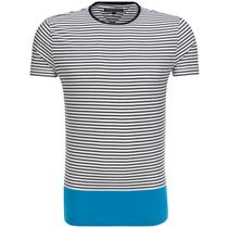 Camiseta Tommy Hilfiger Masculino MW0MW00837-902 L Branco Azul