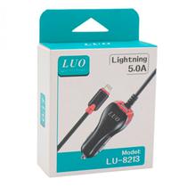 Carregador Automotivo para Celular Luo LU-8213 com 1 USB / Cabo Lightning 5A