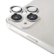 Pelicula de Camera de Vidro para iPhone 14 Plus Aneis de Metal/Anti-Riscos 4LIFE - Um Conjunto (2 Pecas) -Silver