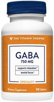 Gaba 750MG The Vitamin Shoppe Specialty (90 Capsulas)