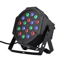 Mini Refletor de Luz LED RGB com Suporte Flat Par Light 18 LED / Ac 110-220V ~ 50/60HZ - Preto