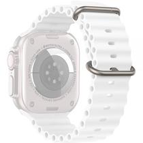Pulseira para Smartwatch Apple Correia de Silicone de 42/44/45/49 MM 4LIFE Ocean - Branco