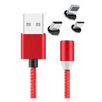 Cabo Magnetico Smartzla USB 2.0 A Lightning Type-C Micro USB SAT-C005 1M - Vermelho
