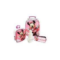 P.Infantil Minnie Mouse Mochila+100ML+ Keyring +Lip Gloss