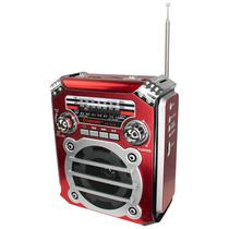 Radio Portatil Ecopower EP-F91B - USB/SD/Aux - AM/FM - Bluetooth - com Lanterna - Vermelho