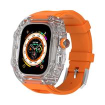 Relogio Smartwatch Blulory Glifo 9 do com Bluetooth e 3 Pulseiras ( Laranja / Preto / Transparente ) - Orange