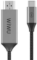 Cabo Adaptador Wiwu X9 USB-C para HDMI (2 Metros) - Cinza