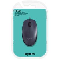 Mouse Logitech M100 USB Dark 910-001601 Cinza