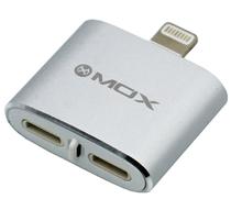 Adaptador de Audio Mox MO-i7 Lightning com 2 Saidas Light USB-C