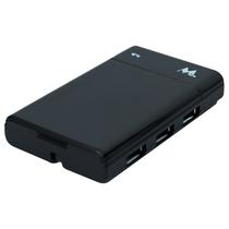 Adaptador USB Mtek HR-008 com 3 Portas USB/Leitor de Cartao - Preto