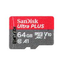 Cartao de Memoria Micro SD de 64GB Sandisk Ultra Plus (RB) - Cinza/Vermelho