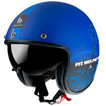 Capacete MT Helmets Le Mans 2 SV Cafe Racer B7 - Aberto - Tamanho s - com Oculos Interno - Matt Blue