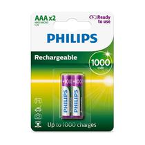 Pilha Philips Recarregavel AAA 1000-Mah - com 2 Unidades (R03B2RTU10/97)
