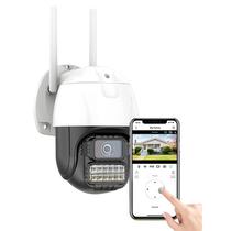 Camera de Seguranca Inteligente Smart Outdoor PI-G4 / 360O / 5MP / Wifi / 3.6MM / Vissao Noturna / Microfone / Deteccao Humana / App Icsee - Branco/ Preto