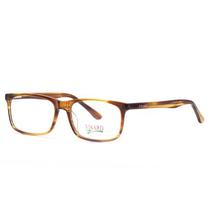 Oculos de Grau Unissex Visard HD104 C4 54-16-140 - Marrom e Amarelo