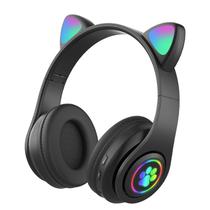 Fone de Ouvido Sem Fio Cat Ear Headphones VIV-23MM com Bluetooth 5.0 / LED Color Full - Preto