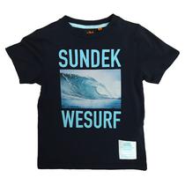 Camiseta Infantil Sundek Mini Taresh Tamanho 16 Masculino - Azul Marinho