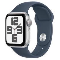 Apple Watch Se 2 40MM M/L Silver Aluminum Storm Blue Sport Band MRE23LL/A GPS A2722