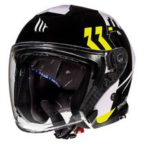 Capacete MT Helmets Thunder 3 SV Jet Venus A3 - Aberto - Tamanho L - com Oculos Interno - Gloss Pearl Fluor Yellow