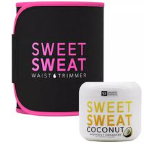 Cinturao Sweet Sweat Waist Trimmer (M) + Gel Termogenico Coconut - Rosa